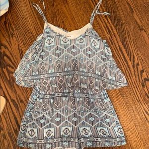 Blue Patterned Romper